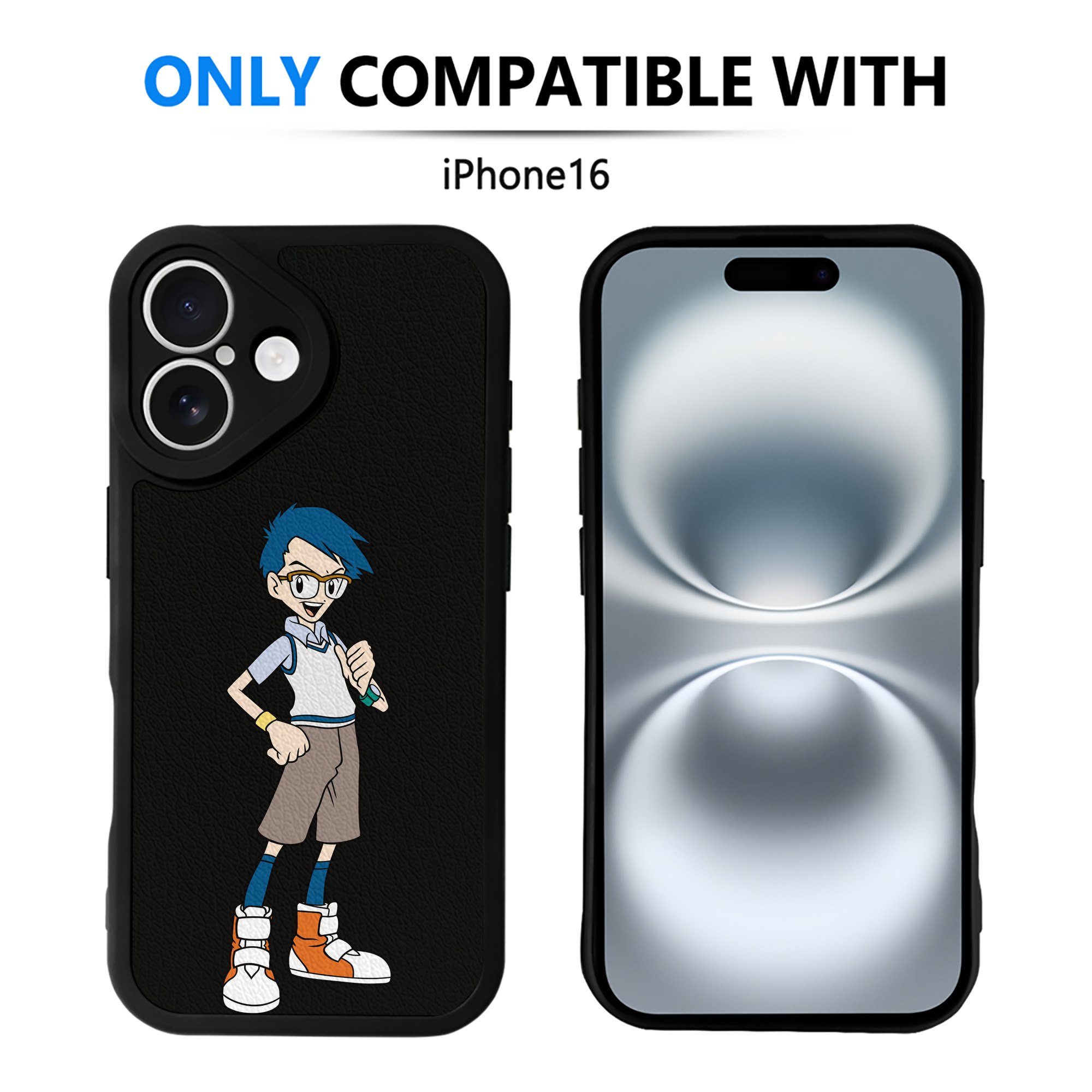 （画像用） Digimon デジタルモンスター/デジモン 【iPhone 16シリーズ対応】シリコンスマホケース（レザー調） 材質：シリコン